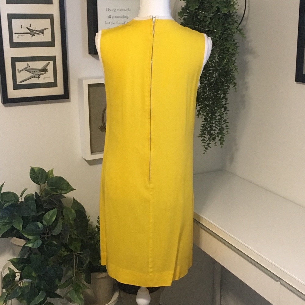 Vintage 60s Sunny Yellow Mod Dress - Picture 4 of 5
